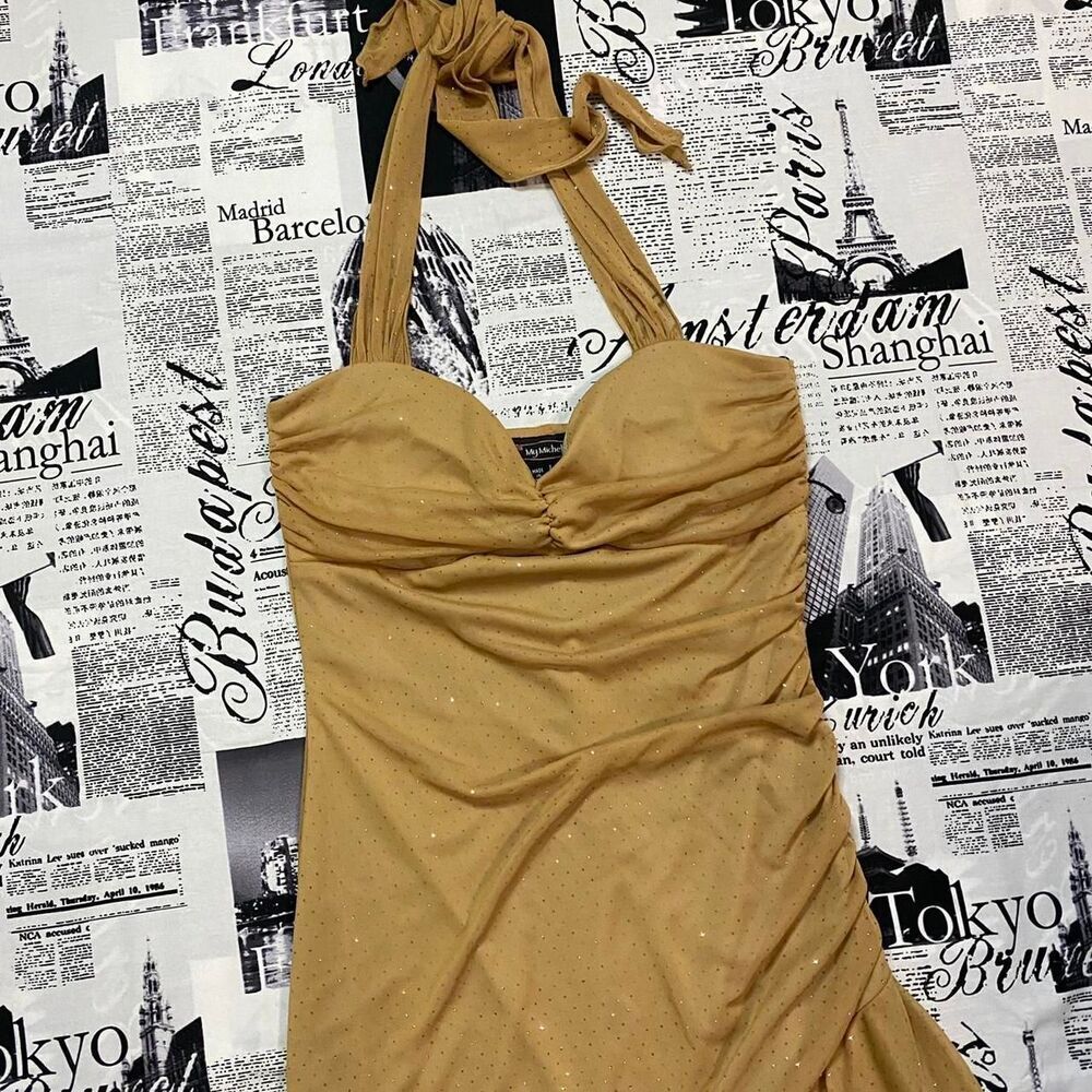 Unbranded Women's Tan and Brown Dress